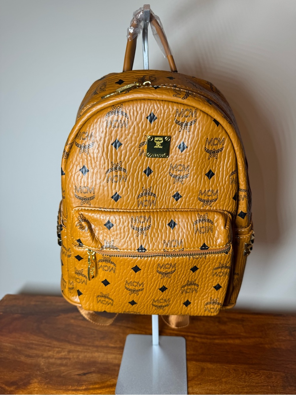 BRAND NEW! MCM Cognac Visetos Mini Backpack - Cognac